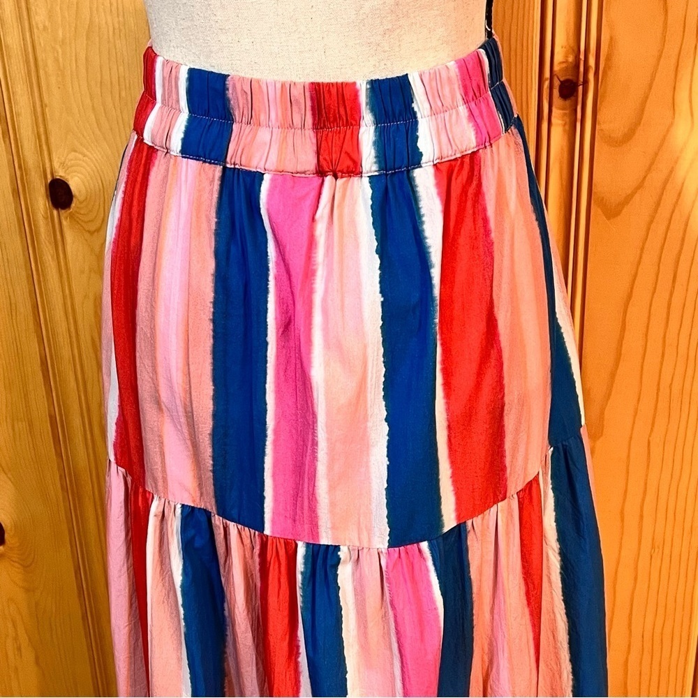 Oliphant Colorful Striped Button Front Maxi Skirt Sz-M - Picture 6 of 10